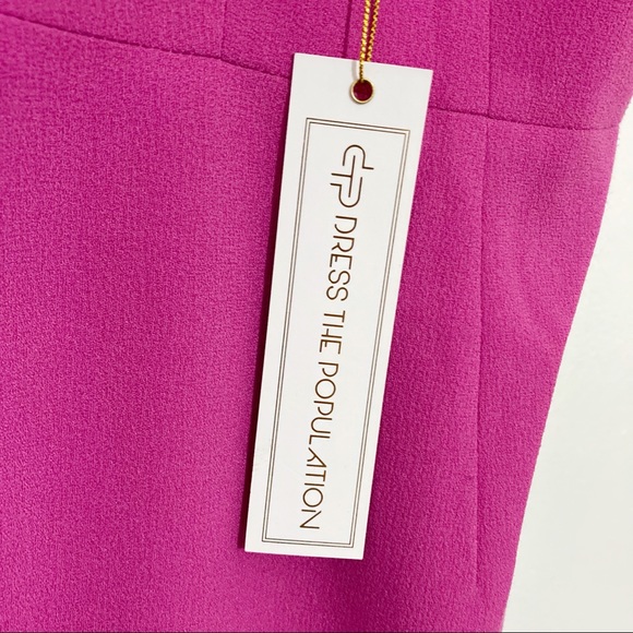 Dress the Population Erika Midi Dress Bright Fuchsia Size XS NWT - Picture 6 of 15